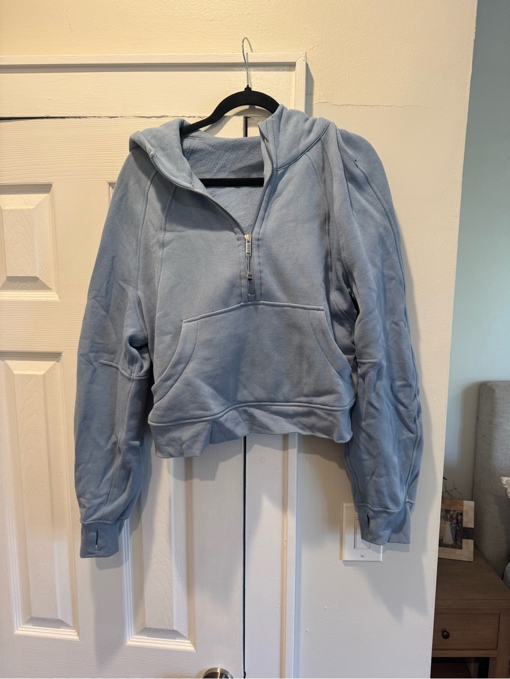 lululemon athletica Light Blue Half-Zip Hooded Sweatshirt